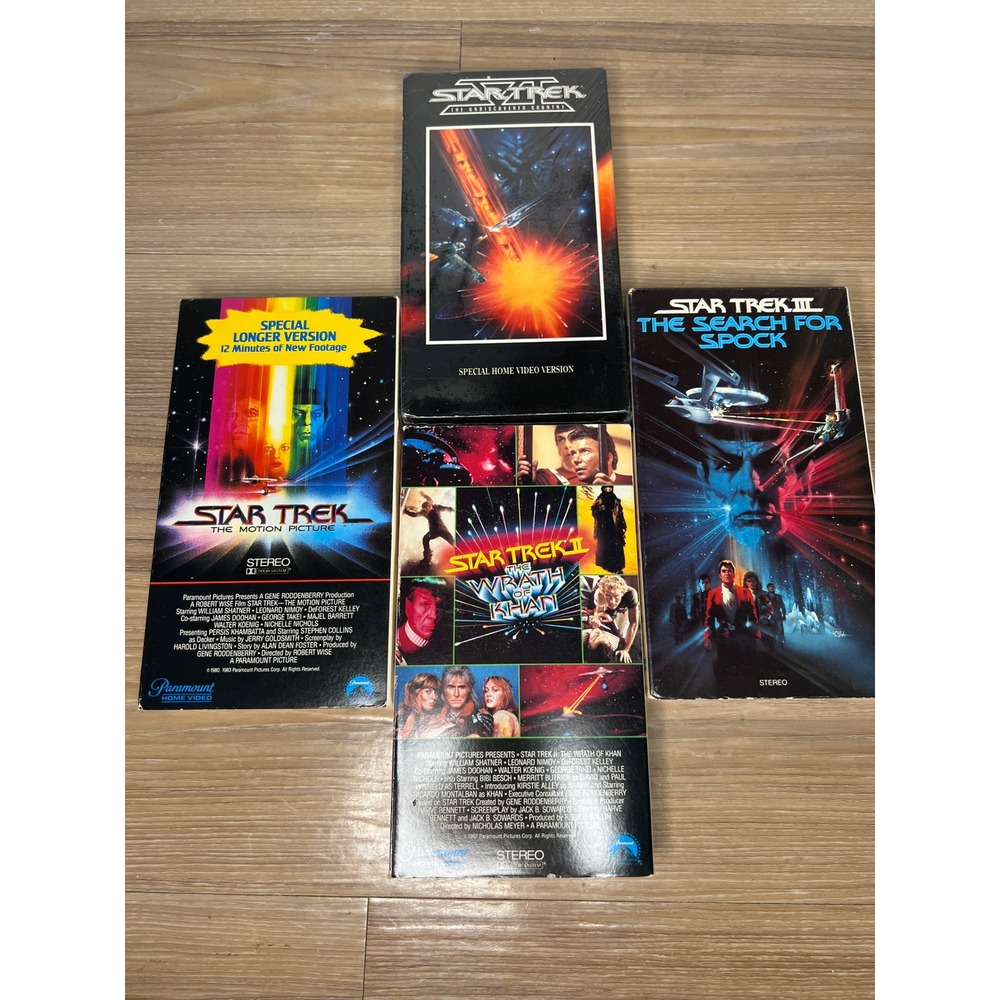 Paramount Star Trek VHS Lot 4 Movies Sealed VI Motion Picture Wrath Khan Spock